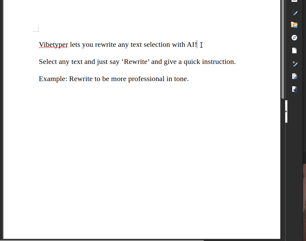 AI rewriting copy on command