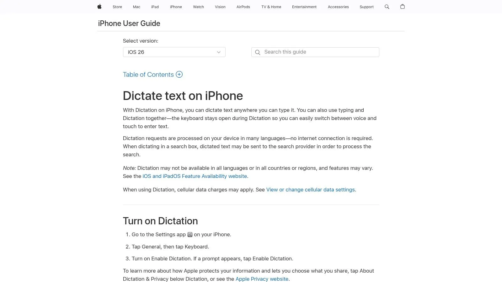 Apple Dictation